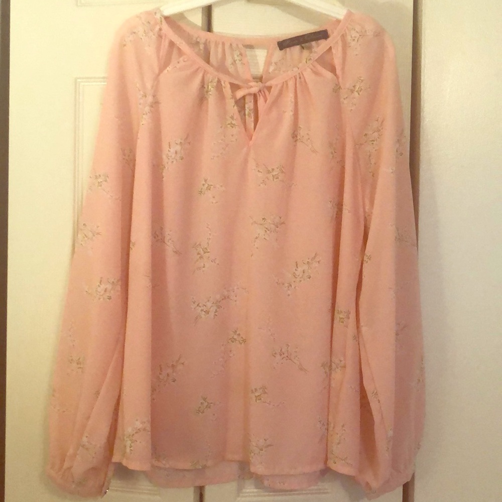 Pink flowered blouse
